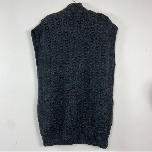 DVF lambswool cashmere park city long quilted gray zip vest S/P - Picture 6 of 14